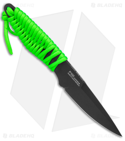 Acta Non Verba P100 Fixed Blade Knife Green Paracord/Blk Kydex (3" Blk Cerakote)