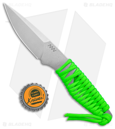Acta Non Verba P100 Fixed Blade Knife Green Paracord/Blk Kydex (3" Stonewash)