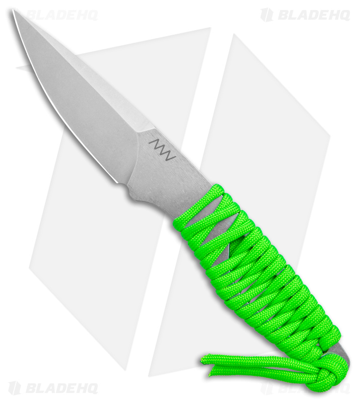 Acta Non Verba P100 Fixed Blade Knife Green Paracord/Blk Kydex (3" Stonewash)