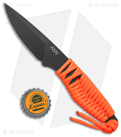 Acta Non Verba P100 Fixed Blade Knife Orange Paracord/Blk Kydex (3" Black)