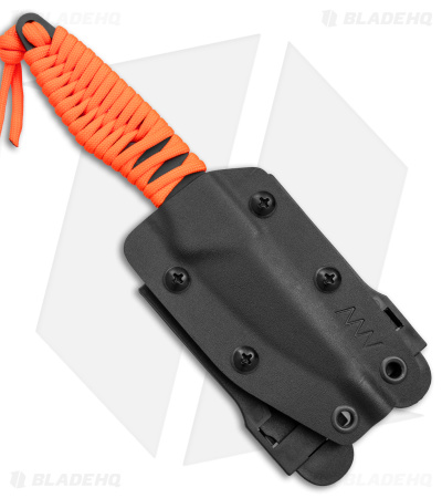 Acta Non Verba P100 Fixed Blade Knife Orange Paracord/Blk Kydex (3" Black)