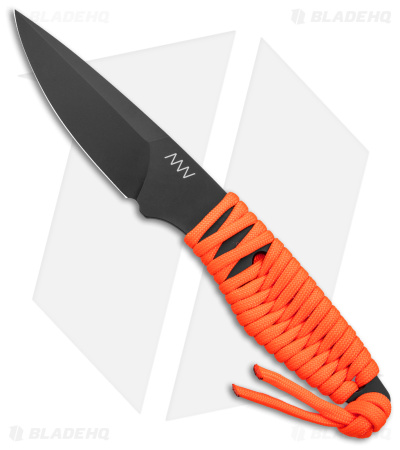 Acta Non Verba P100 Fixed Blade Knife Orange Paracord/Blk Kydex (3" Black)