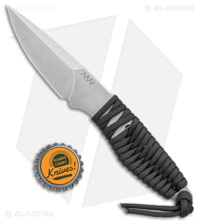 Acta Non Verba P100 Fixed Blade Knife Blk Paracord/Blk Kydex (3" Stonewash)