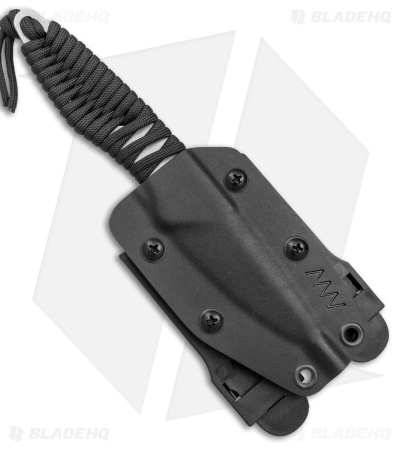 Acta Non Verba P100 Fixed Blade Knife Blk Paracord/Blk Kydex (3" Stonewash)