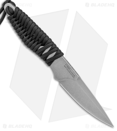 Acta Non Verba P100 Fixed Blade Knife Blk Paracord/Blk Kydex (3" Stonewash)