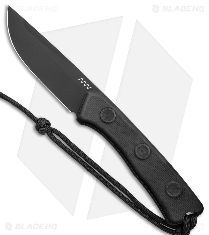Acta Non Verba Knives P200 Fixed Blade Knife Black G-10 (3.94" Black DLC)