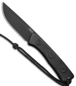 Acta Non Verba Knives P200 Fixed Blade Knife Black G-10 (3.94" Black DLC) 