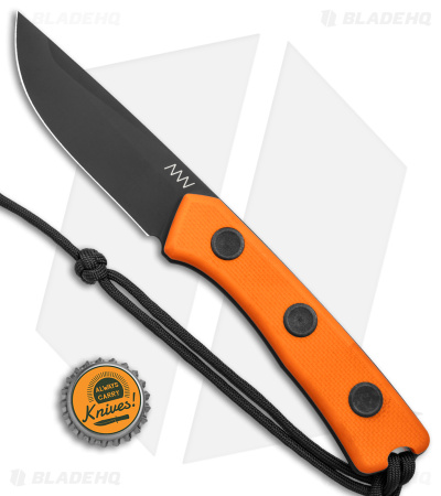 Acta Non Verba P200 Fixed Blade Knife Orange G-10 (3.94" Black DLC) ANVP200-018