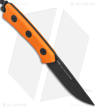 Acta Non Verba P200 Fixed Blade Knife Orange G-10 (3.94" Black DLC) ANVP200-018