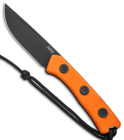 Acta Non Verba P200 Fixed Blade Knife Orange G-10 (3.94" Black DLC)