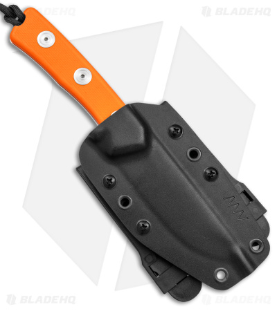 Acta Non Verba Knives P200 Fixed Blade Knife Orange G-10 (3.94" Stonewash) 