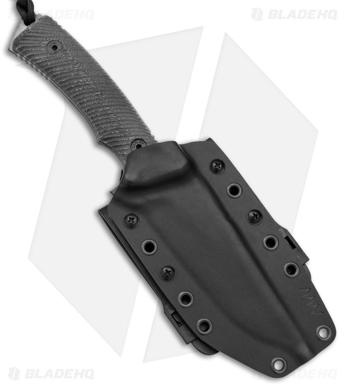 Acta Non Verba Knives M311 Spelter Fixed Blade Knife Black Micarta (5" Blk/Gray)