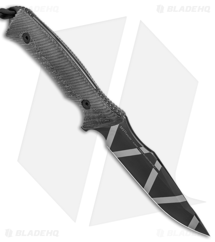 Acta Non Verba Knives M311 Spelter Fixed Blade Knife Black Micarta (5" Blk/Gray)
