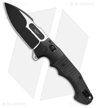 AdV Tactical Bull Shark G2 Crossbar Lock Knife Black Ti/Black G-10 (4" Two-Tone)