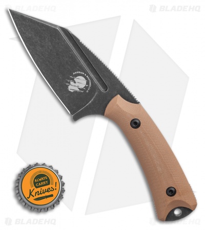 Akeron La Sanction Bastinelli Fixed Blade Knife Green G10 (3" Black SW)