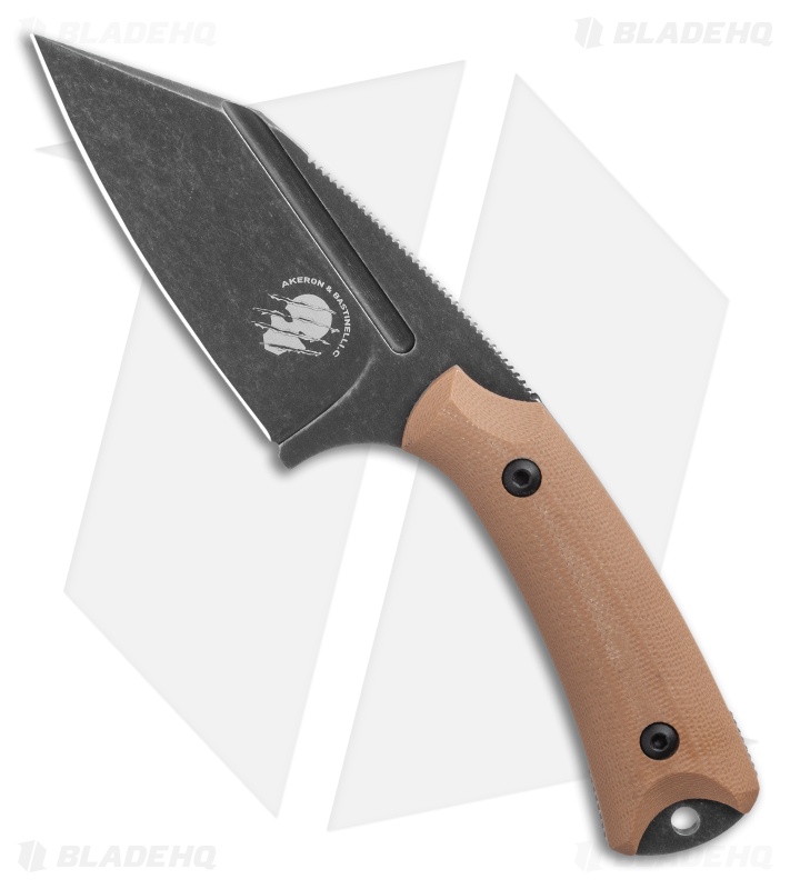 Akeron La Sanction Bastinelli Fixed Blade Knife Green G10 (3" Black SW)