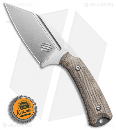 Akeron La Sanction Bastinelli Fixed Blade Knife Green G10 (3" Stonewash)