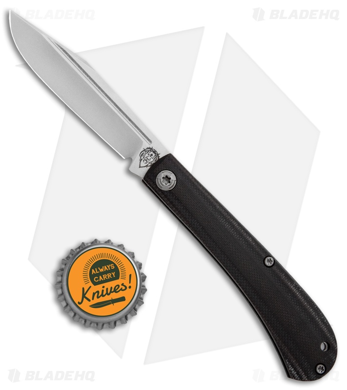 Alphahunter Tactical/Gatorbud Gator Tooth Slip Joint Knife Black G-10 (3" Satin)