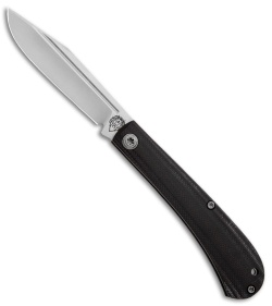 Alphahunter Tactical/Gatorbud Gator Tooth Slip Joint Knife Black G-10 (3" Satin)