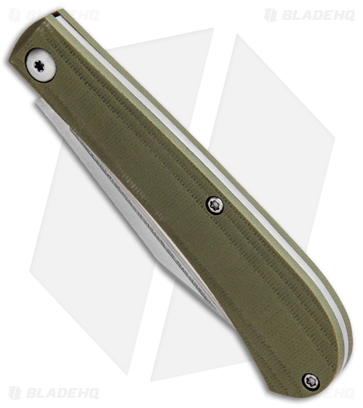 Alphahunter Tactical/Gatorbud Gator Tooth Slip Joint Knife Green G-10 (3" Satin)