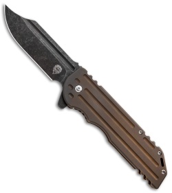 Alphahunter Tactical Spartan War Bowie Knife Bronze Ti (3.8" Black SW)