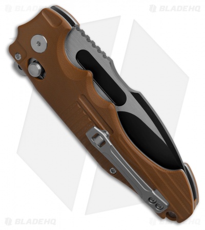 Andre de Villiers Tactical Bull Shark Bar Lock Knife Tan G-10 (4.125" Black)