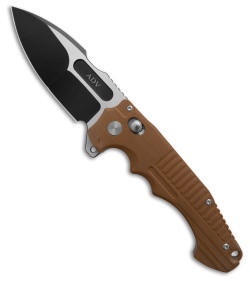 Andre de Villiers Tactical Bull Shark Bar Lock Knife Tan G-10 (4.125" Black)