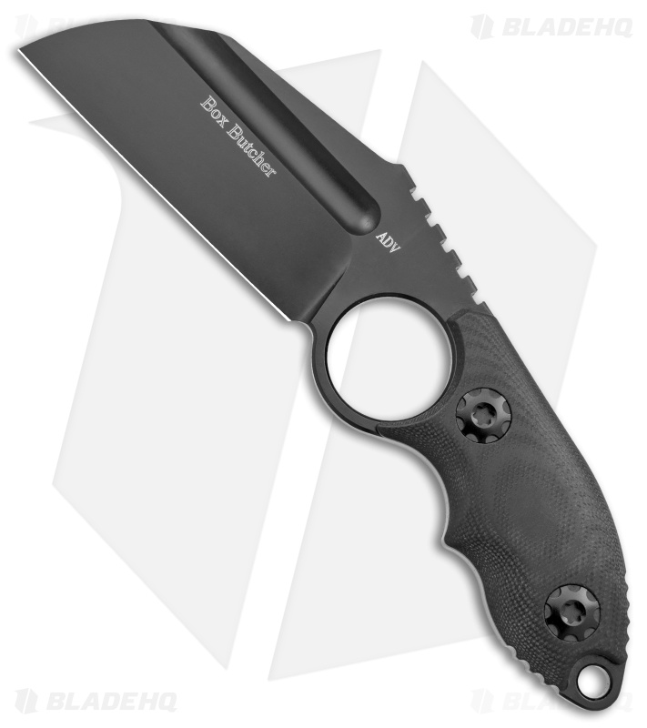 Andre de Villiers Box Butcher Fixed Blade Knife Black G-10 (3.75" Black)