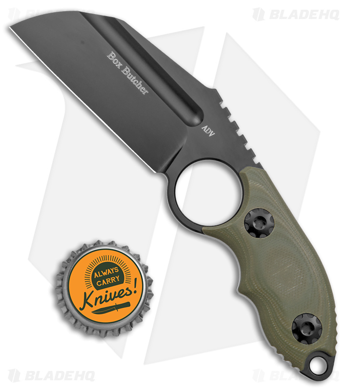 Andre de Villiers Box Butcher Knife OD Green - Blade HQ