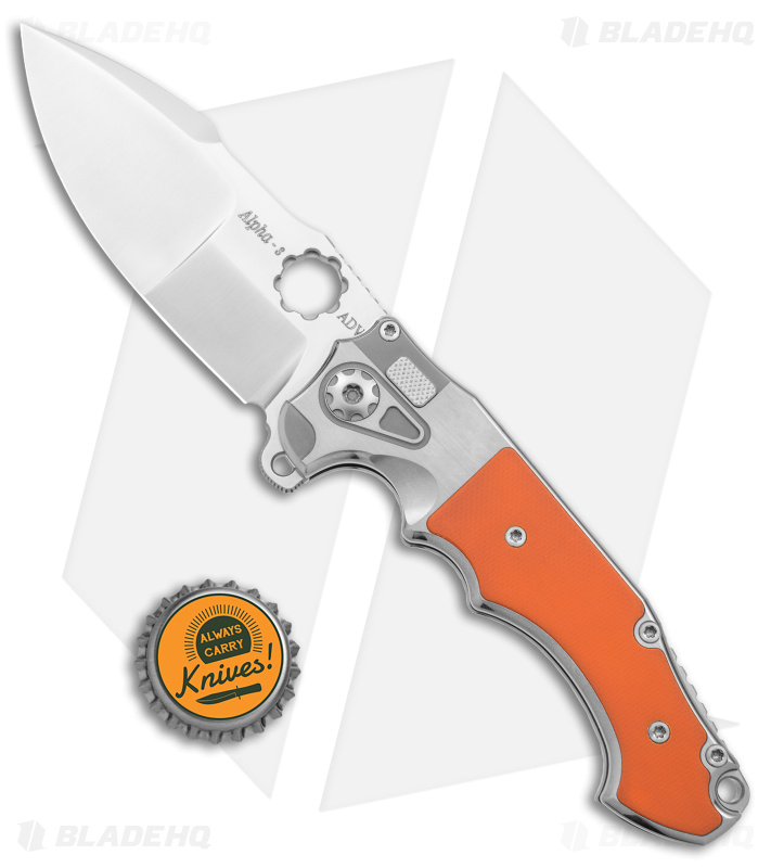 AdV Mini Alpha-S Knife Orange G-10 + Satin - Blade HQ