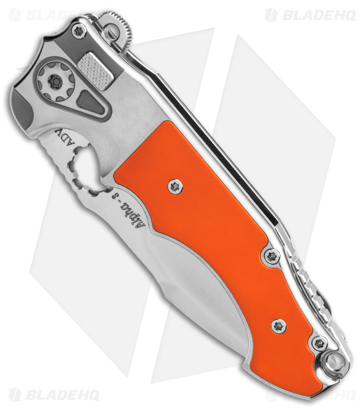 AdV Mini Alpha-S Knife Orange G-10 + Satin - Blade HQ