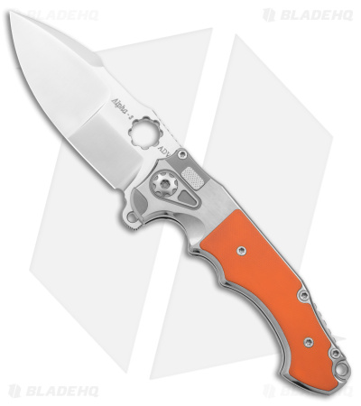 AdV Mini Alpha-S Knife Orange G-10 + Satin - Blade HQ