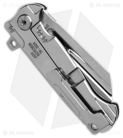 AdV Tactical Mini Butcher Frame Lock Knife Gray Titanium (3.4" Satin)