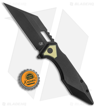 Arcane Design The CRAWLER Frame Lock Knife Black Titanium (3.6" Black M390)