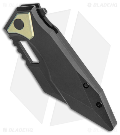 Arcane Design The CRAWLER Frame Lock Knife Black Titanium (3.6" Black M390)