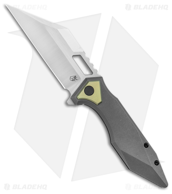 Arcane Design The CRAWLER Frame Lock Knife Gray Titanium (3.6" Satin M390)