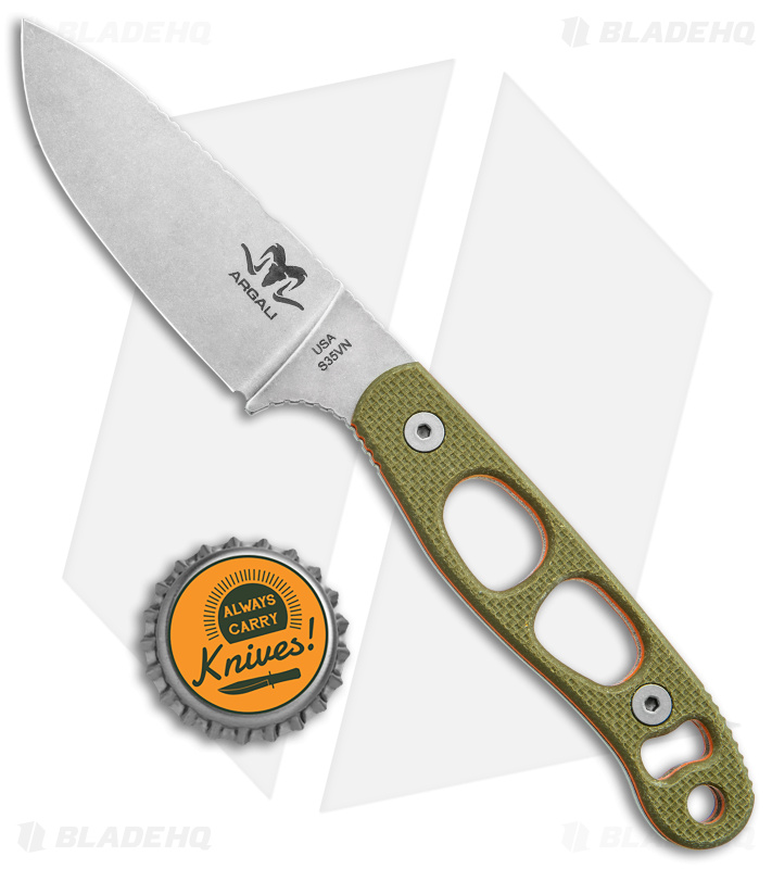 Argali Serac Fixed Blade Knife OD Green G-10 (3.5" SW) Foliage Green Sheath