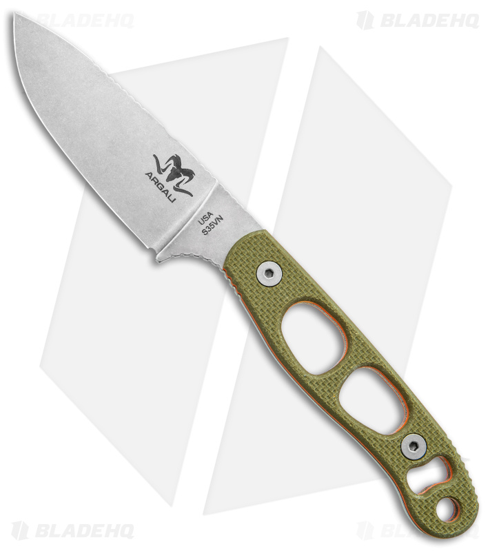 Argali Serac Fixed Blade Knife OD Green G-10 (3.5" SW) Foliage Green Sheath