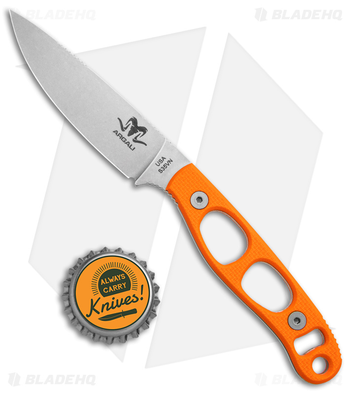 Argali Carbon Fixed Blade Knife Orange G-10 (3.25" SW) Sunset/Fusion Sheath