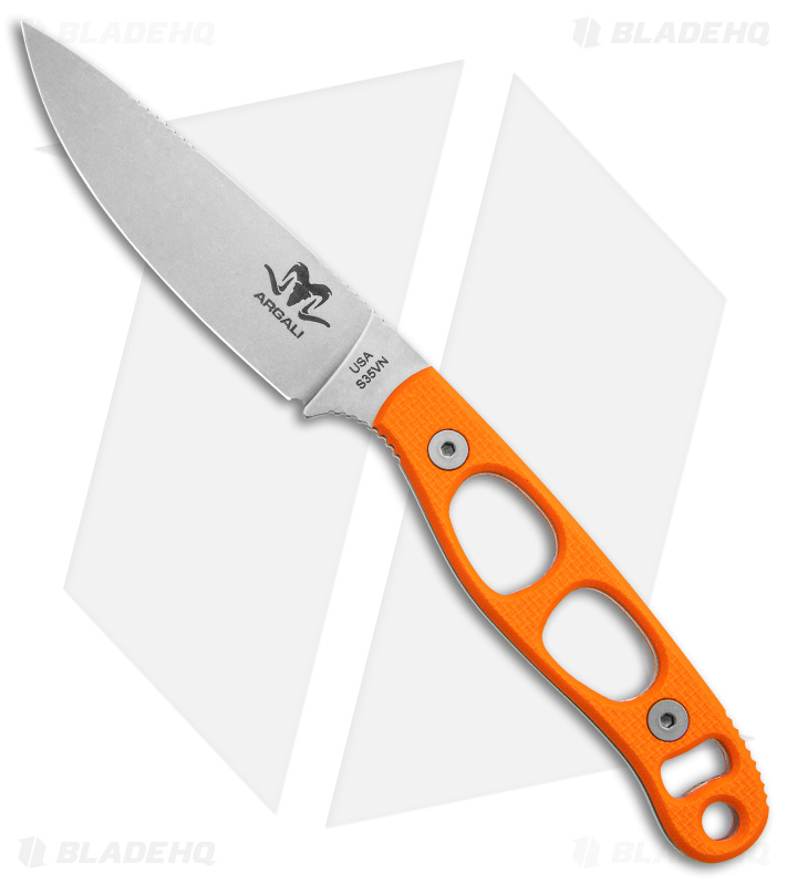 Argali Carbon Fixed Blade Knife Orange G-10 (3.25" SW) Sunset/Fusion Sheath