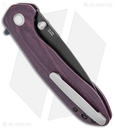 CJRB Scoria Liner Lock Knife Burgundy Micarta (3.5" Black)