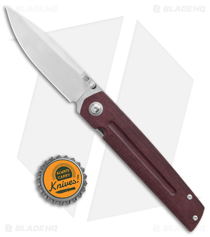 Artisan Cutlery Sirius Liner Lock Knife Red Micarta (3.5" Satin)