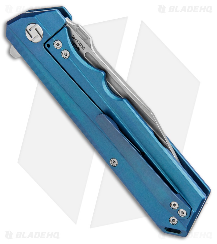 Artisan Cutlery Littoral Frame Lock Knife Blue Titanium (3.75" Stonewash)