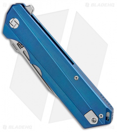 Artisan Cutlery Littoral Frame Lock Knife Blue Titanium (3.75" Stonewash)