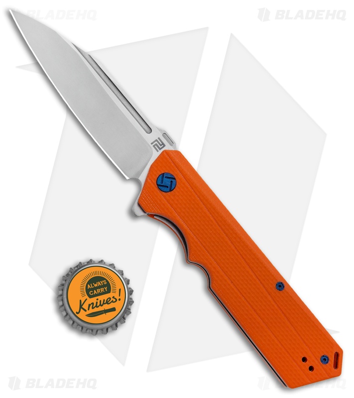 Artisan Cutlery Littoral Liner Lock Knife Orange G-10 (3.75" Stonewash)