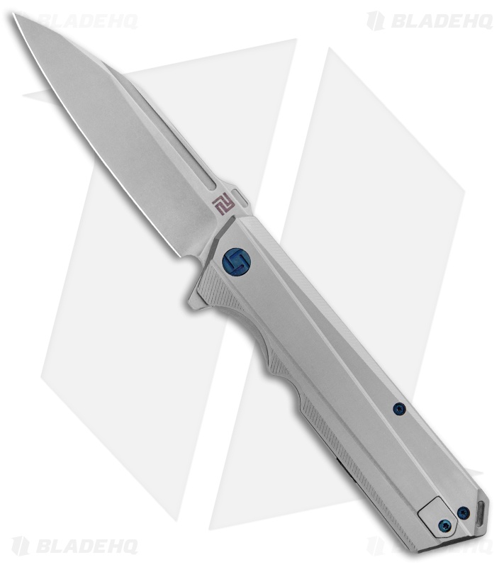 Artisan Cutlery Littoral Frame Lock Knife Satin Titanium (3.75" Stonewash)