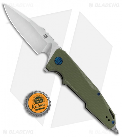 Artisan Cutlery Predator Liner Lock Knife Green G-10 (3.75" Stonewash) 1706P-GN