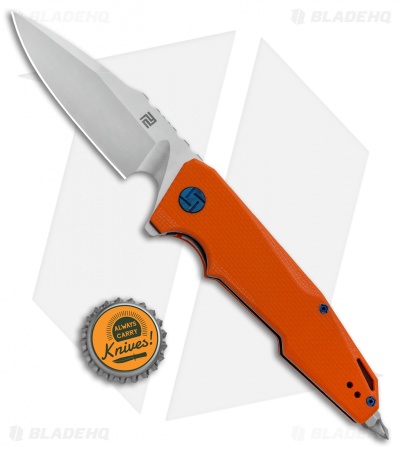 Artisan Cutlery Predator Liner Lock Knife Orange G-10 (3.75" Stonewash) 1706P-OE