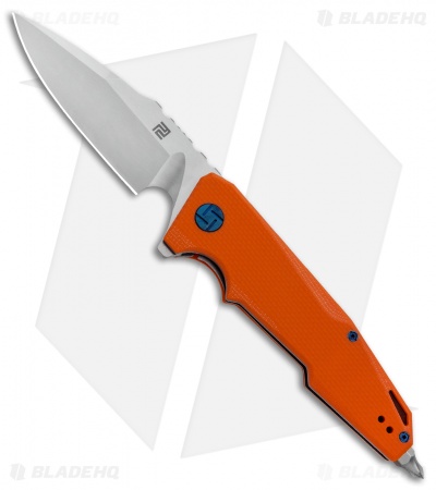 Artisan Cutlery Predator Liner Lock Knife Orange G-10 (3.75" Stonewash) 1706P-OE