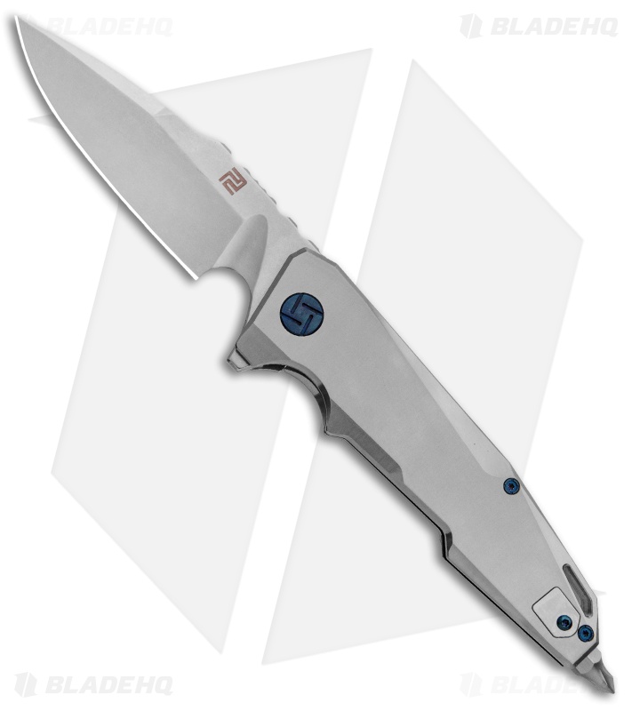 Artisan Cutlery Predator Frame Lock Knife Titanium (3.75" Stonewash) 1706G-ST